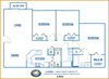 Three bedroom floor plan Captiva Club Miami Florida Apartments